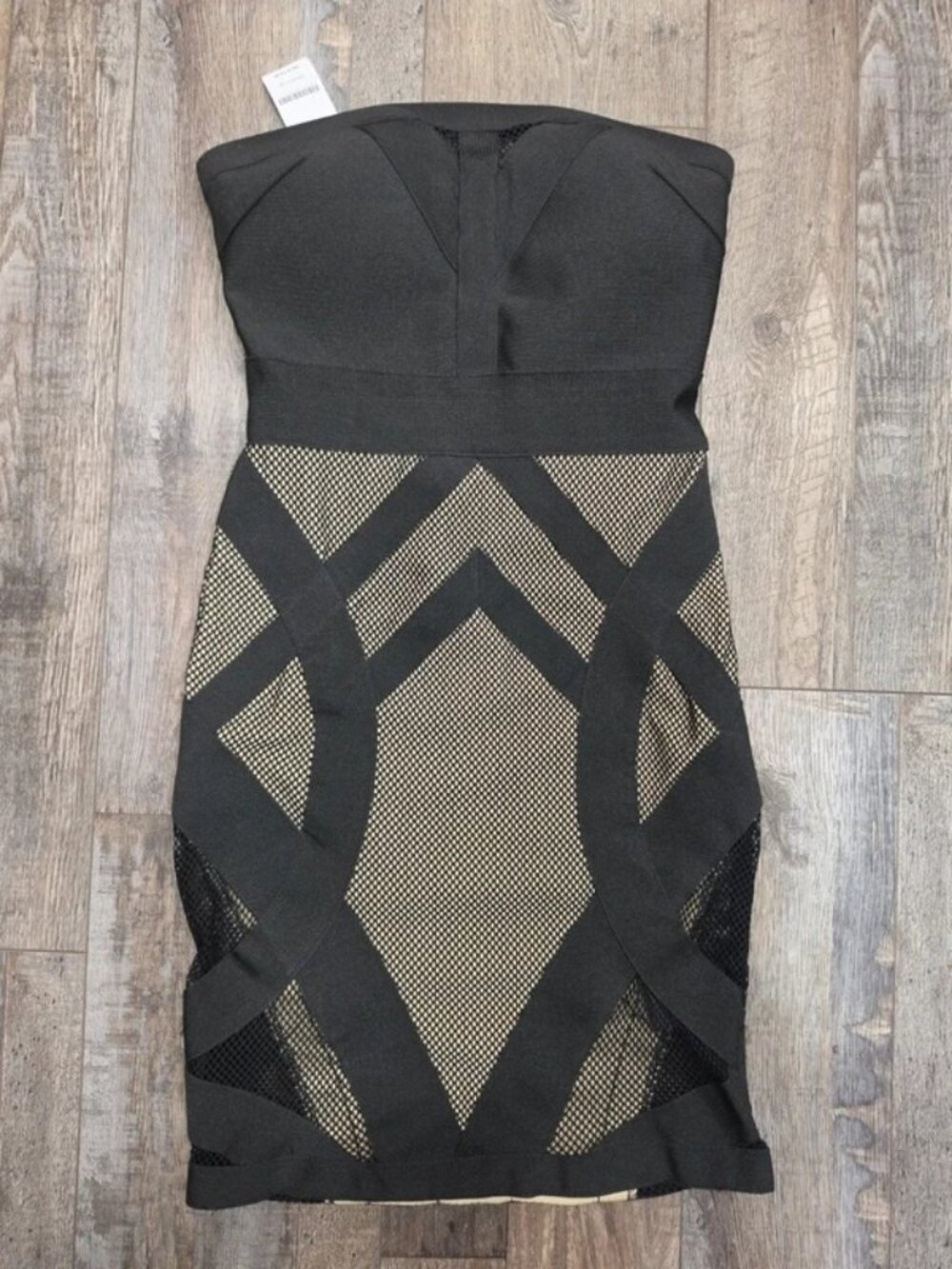 NWT XS Bebe bodycon dress tube top black going out date night